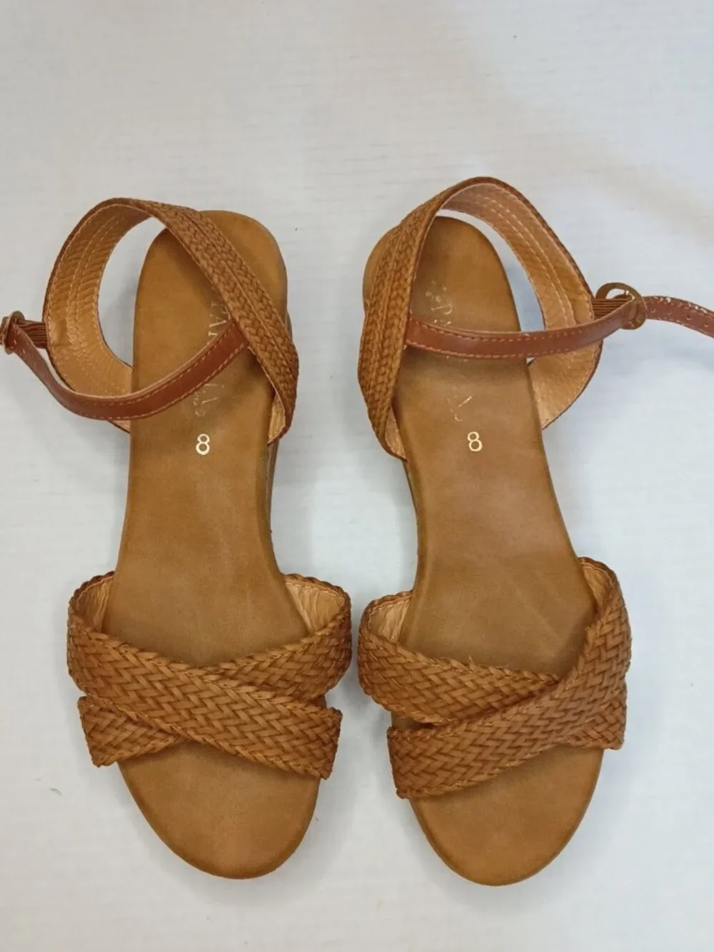 Patrizia by Spring Step Litzy Camel Cork Wedge Sandals Women’s Size 8